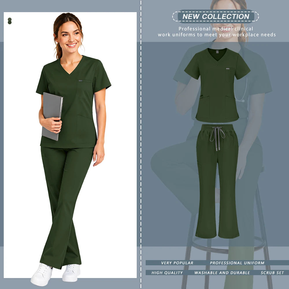Army Green Scrub Set