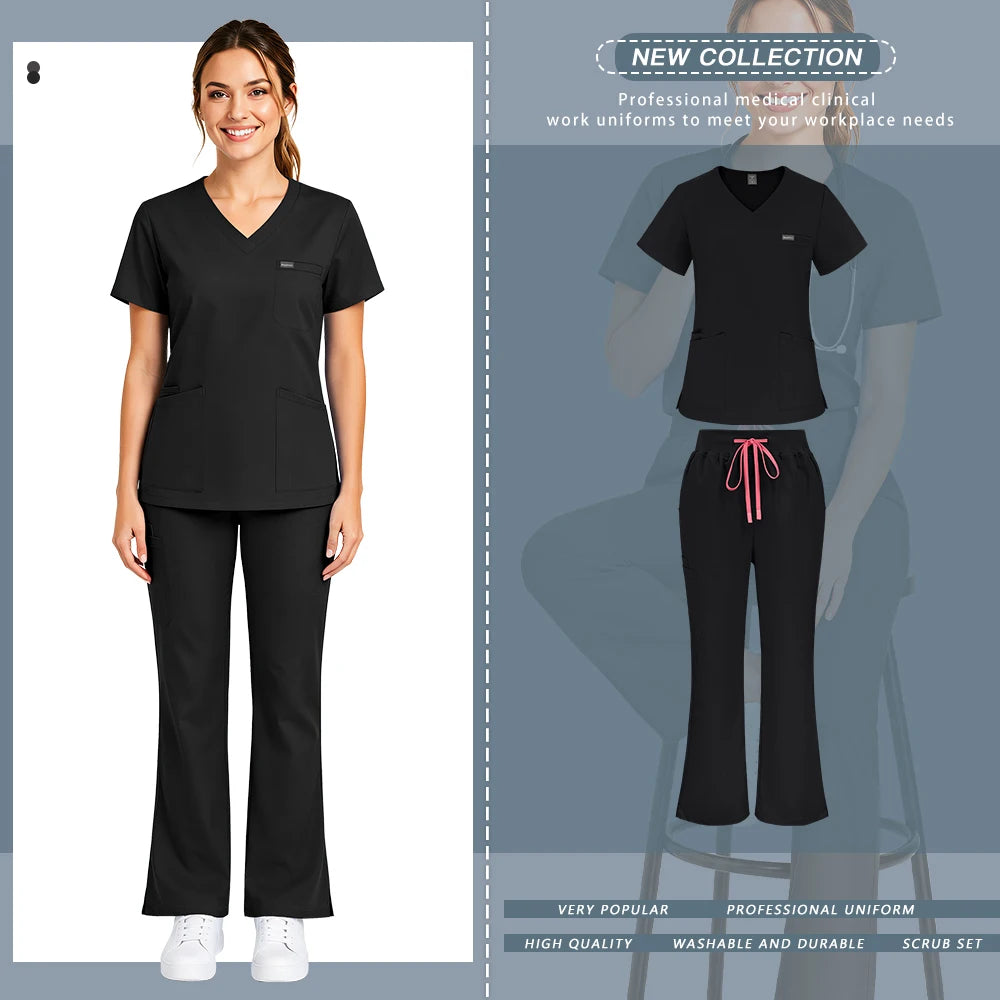 Black Scrub Set