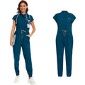 Blue  Scrub Jumpsuit Set