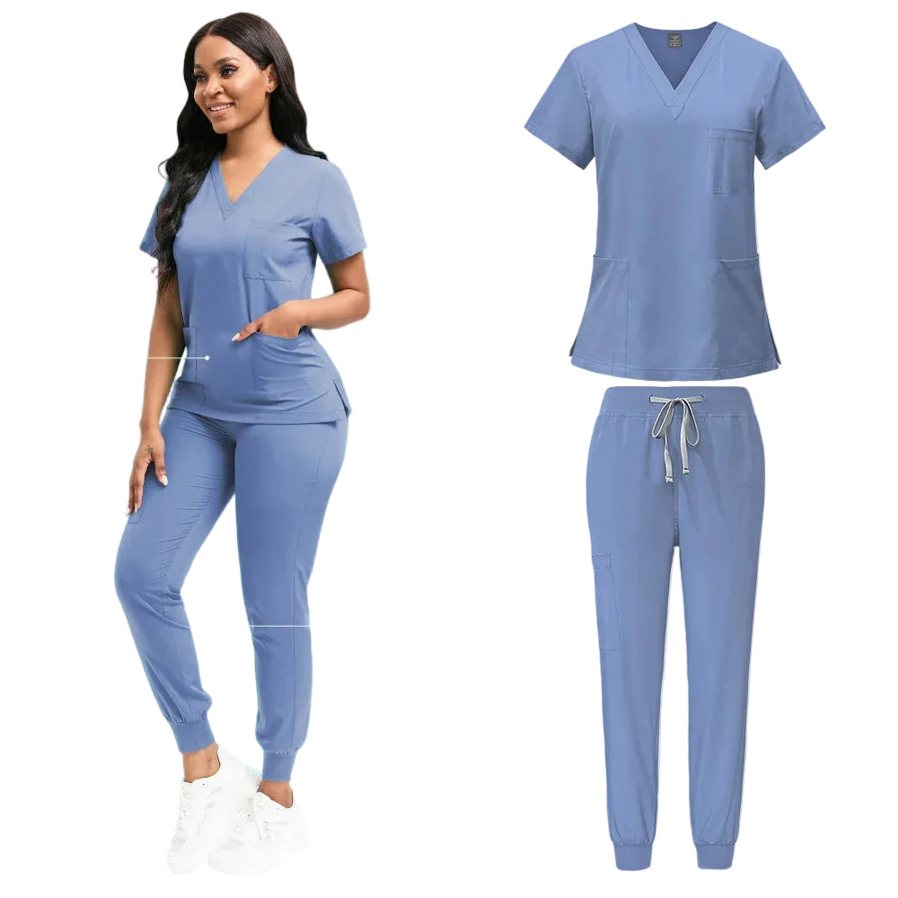 Light Blue Scrub Set