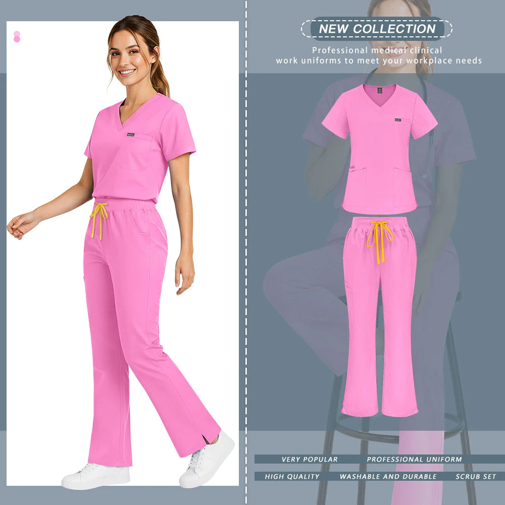 Cherry Pink Scrub Set