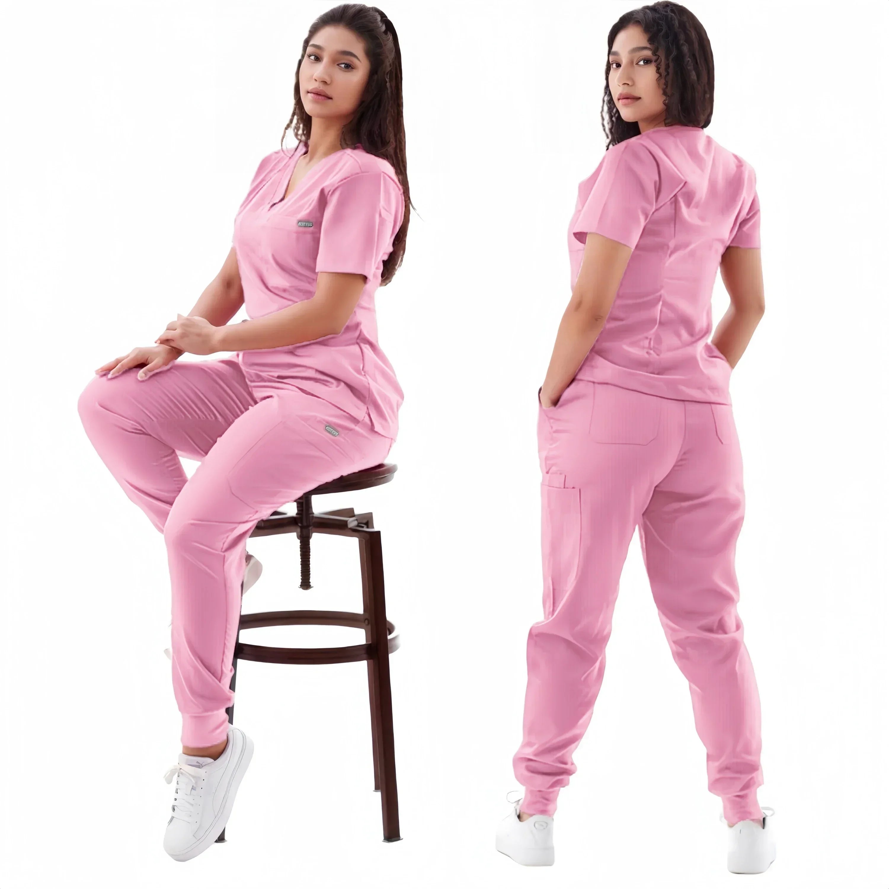 Pink Jogger Scrub Set