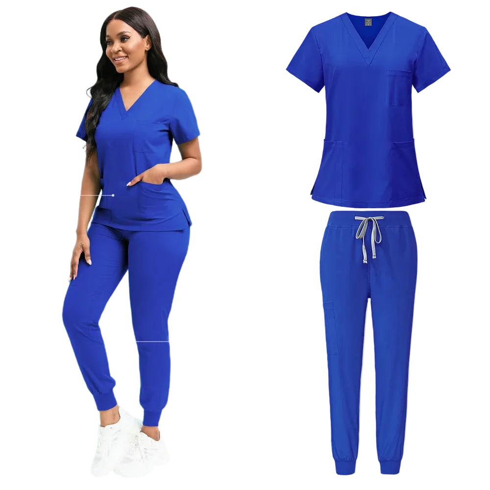 Royal Blue Scrub Set
