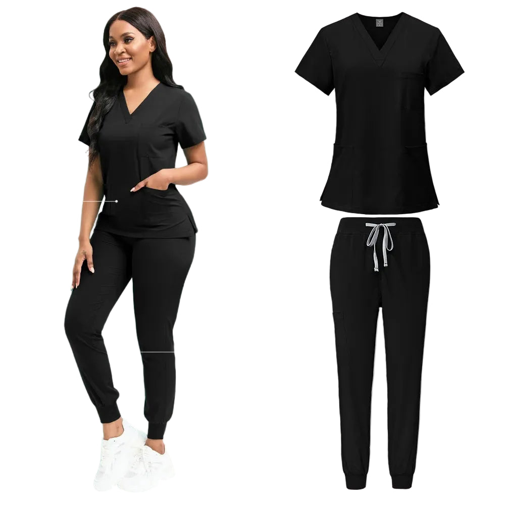 Black Scrub Set
