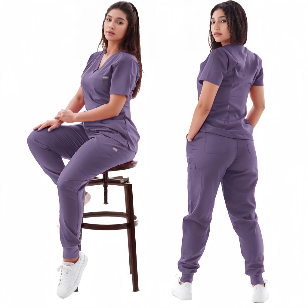 Purple Jogger Scrub Set