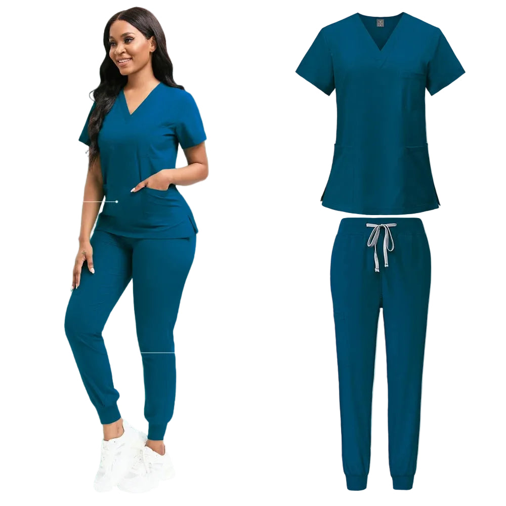 Azure Blue Scrub Set