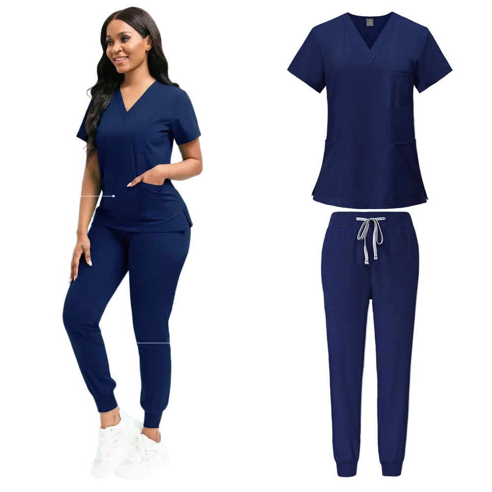 Navy Blue Scrub Set
