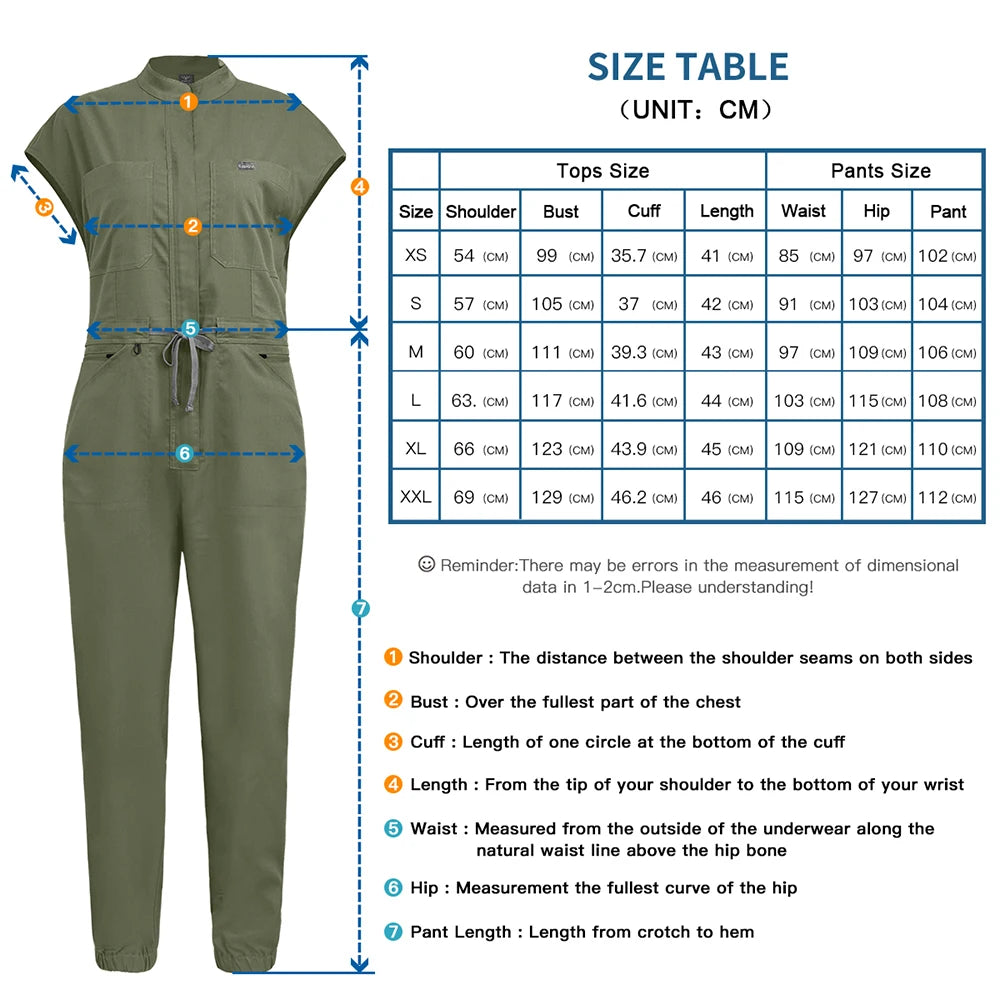 Blue  Scrub Jumpsuit Set