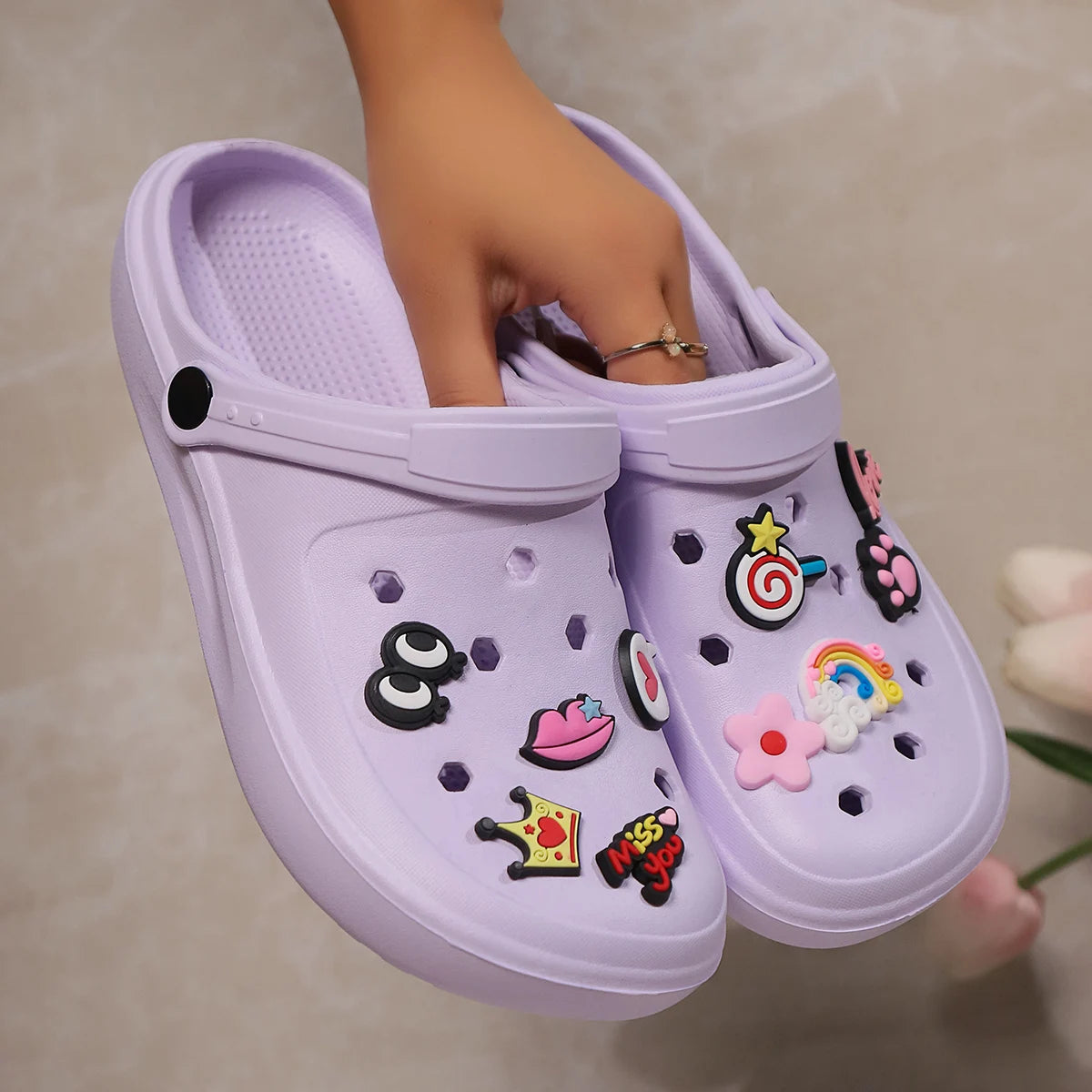 Purple Crocs