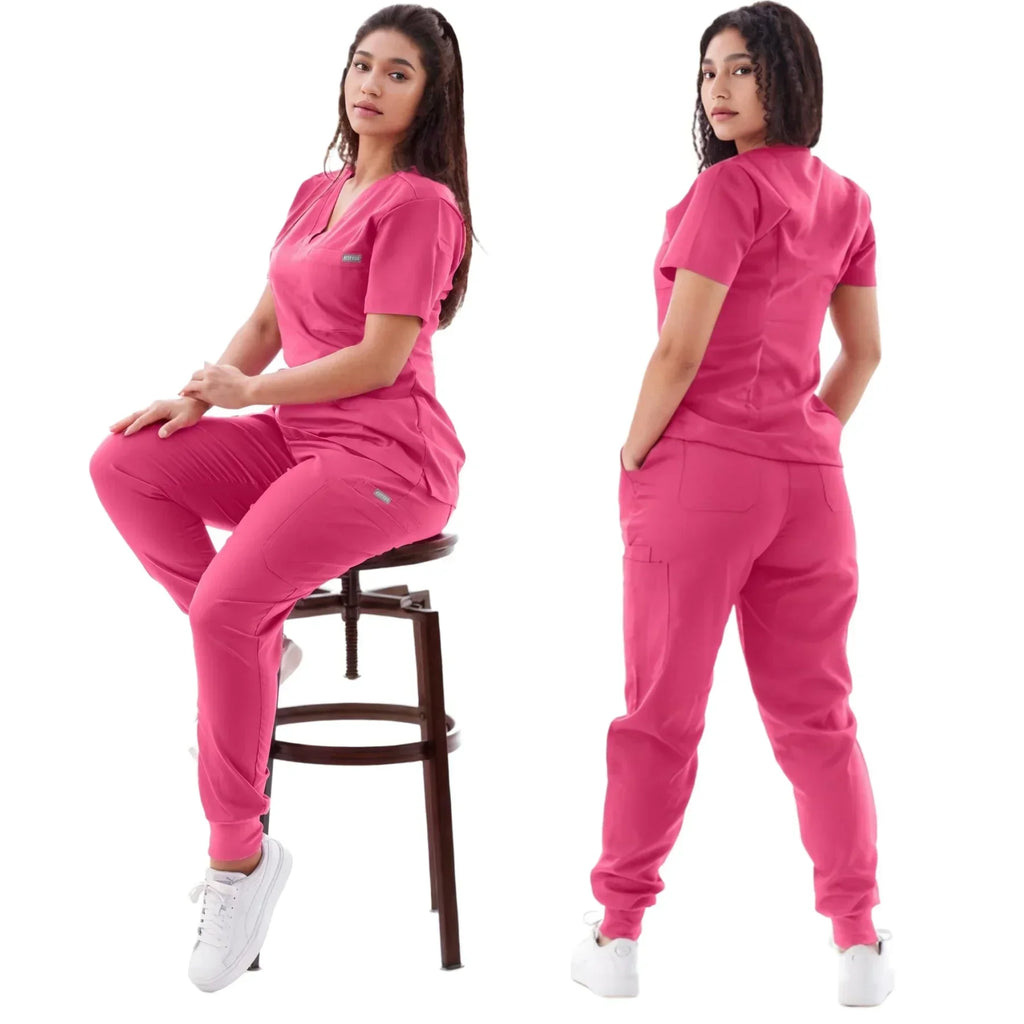 Rose Red Scrub Set