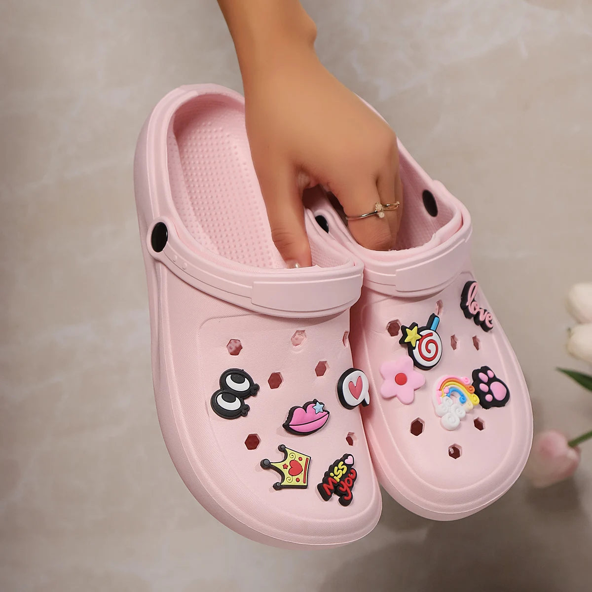 Pink Crocs
